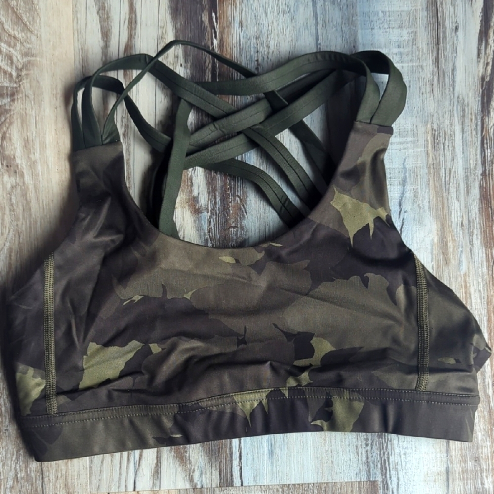 Lululemon Camo Sports Bra with Strappy Back
